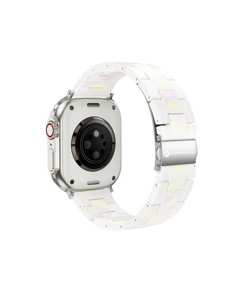 FORCELL F-DESIGN FA04 marble textured resin strap for APPLE Watch 38 / 40 / 41 mm white