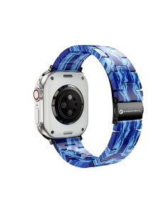 FORCELL F-DESIGN FA04 marble textured resin strap for APPLE Watch 42 / 44 / 45 / 49 mm blue