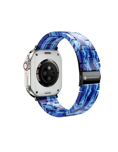 FORCELL F-DESIGN FA04 marble textured resin strap for APPLE Watch 38 / 40 / 41 mm blue