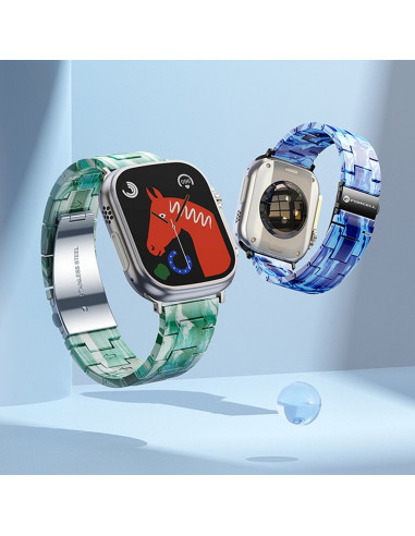 FORCELL F-DESIGN FA04 marble textured resin strap for APPLE Watch 38 / 40 / 41 mm blue