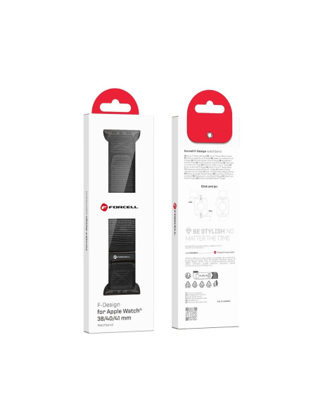 FORCELL F-DESIGN FA05 nylon strap for APPLE Watch 38 / 40 / 41 mm black