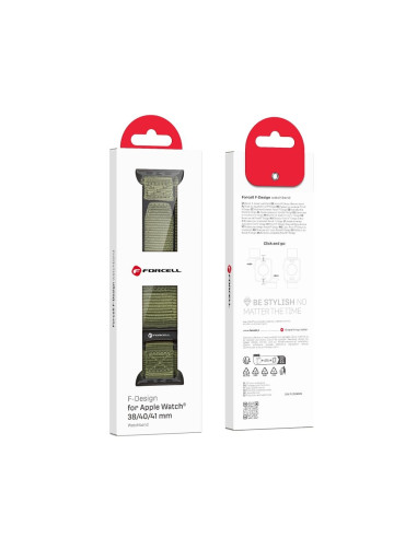 FORCELL F-DESIGN FA05 nylon strap for APPLE Watch 38 / 40 / 41 mm green