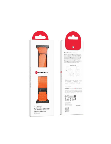 FORCELL F-DESIGN FA05 nylon strap for APPLE Watch 38 / 40 / 41 mm orange
