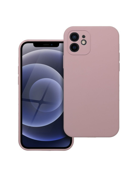 Coque en SILICONE 2mm pour IPHONE 12 rose poudré