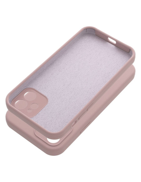 Coque en SILICONE 2mm pour IPHONE 12 rose poudré