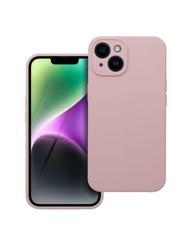 Coque en SILICONE 2mm pour IPHONE 14 rose poudré