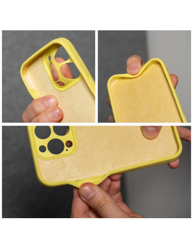 Coque en SILICONE 2mm pour IPHONE 14 jaune