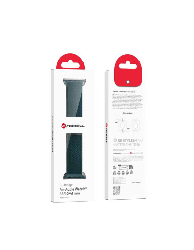 FORCELL F-DESIGN FA02 nylon magnetic strap for APPLE Watch 38 / 40 / 41 mm rainforest green