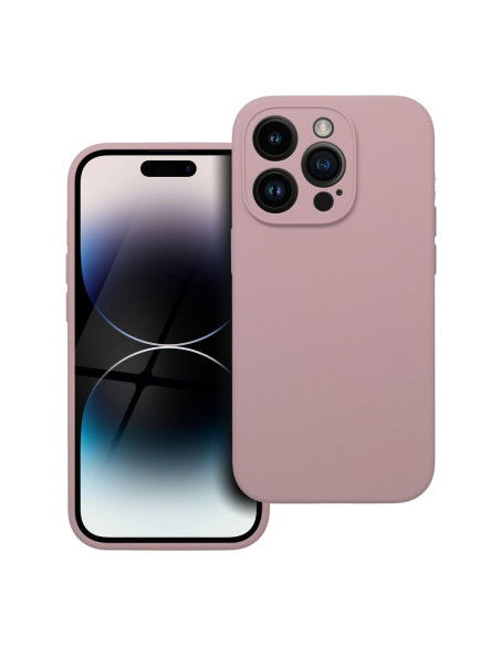 Coque SILICONE 2mm pour IPHONE 14 Pro rose poudré
