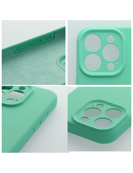 Coque en SILICONE 2mm pour IPHONE 15 menthe