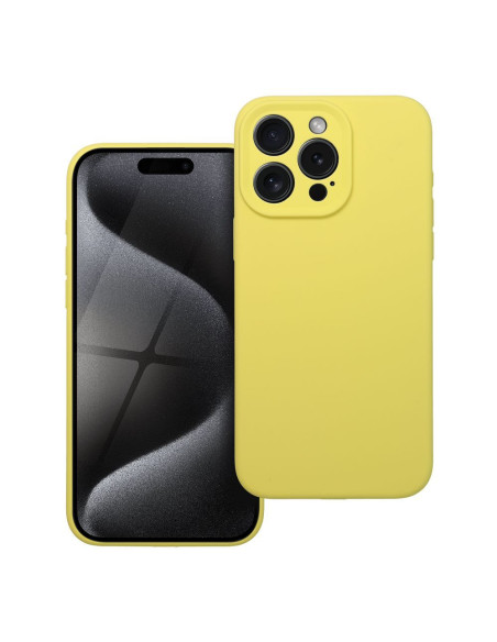 Coque SILICONE 2mm pour IPHONE 15 Pro Max jaune
