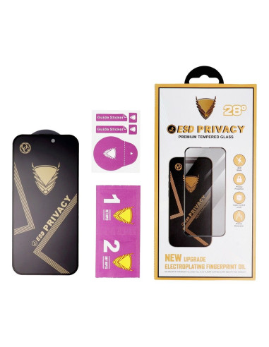 OG Premium Privacy Verre trempé - pour Samsung Galaxy A15 4G / A15 5G / M15 noir