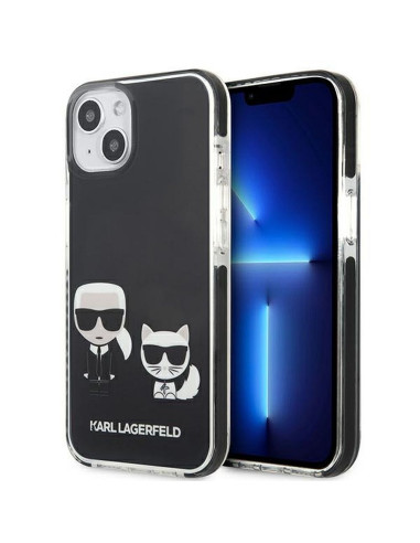 Véritable KARL LAGERFELD Case KLHCP13STPEKCK pour iPhone 13 MINI (K C Bodies / noir)