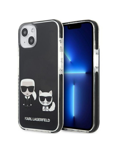 Véritable KARL LAGERFELD Case KLHCP13STPEKCK pour iPhone 13 MINI (K C Bodies / noir)