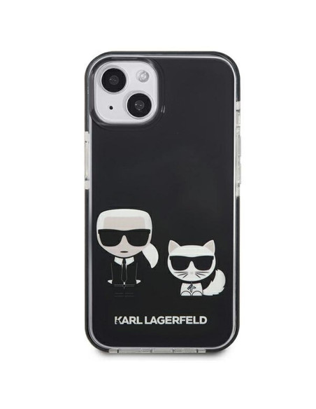 Véritable KARL LAGERFELD Case KLHCP13STPEKCK pour iPhone 13 MINI (K C Bodies / noir)