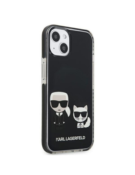 Véritable KARL LAGERFELD Case KLHCP13STPEKCK pour iPhone 13 MINI (K C Bodies / noir)
