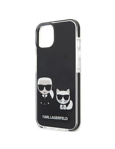 Véritable KARL LAGERFELD Case KLHCP13STPEKCK pour iPhone 13 MINI (K C Bodies / noir)