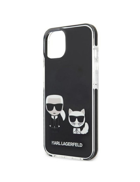 Véritable KARL LAGERFELD Case KLHCP13STPEKCK pour iPhone 13 MINI (K C Bodies / noir)