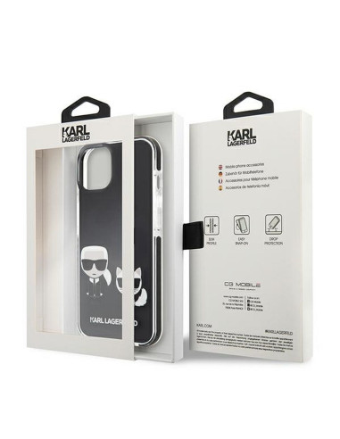 Véritable KARL LAGERFELD Case KLHCP13STPEKCK pour iPhone 13 MINI (K C Bodies / noir)