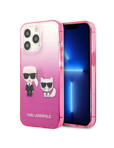 Véritable KARL LAGERFELD Case KLHCP13LTGKCP pour iPhone 13 PRO (K Choupette Centered / Pink)