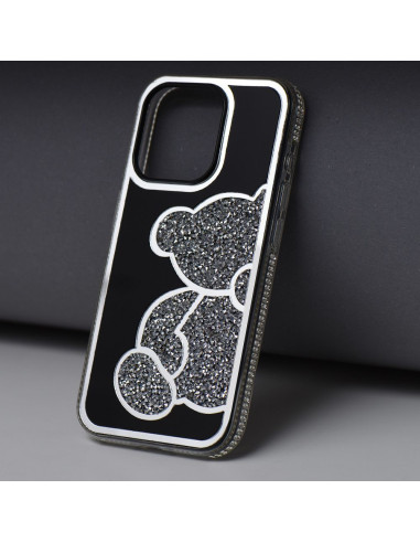 Coque TEDDY BEAR pour IPHONE 15 Pro argenté