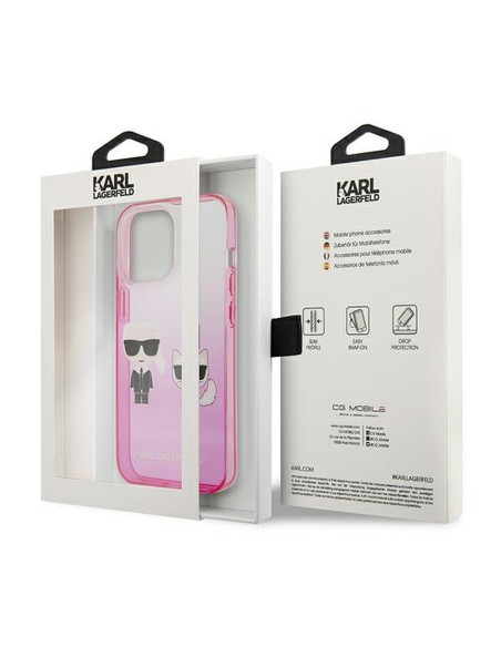 Véritable KARL LAGERFELD Case KLHCP13LTGKCP pour iPhone 13 PRO (K Choupette Centered / Pink)
