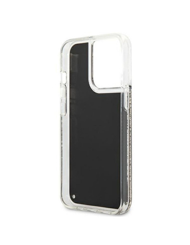 Véritable KARL LAGERFELD Case KLHCP13LLGGKBK pour iPhone 13 PRO (Liquid Glitter Gatsby Ikonik / noir)