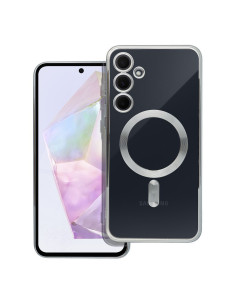 ELECTRO MAG COVER Coque compatible avec MagSafe pour SAMSUNG A35 argenté