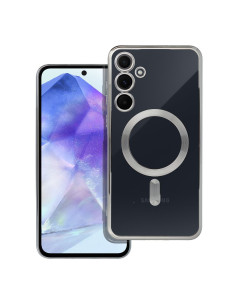 ELECTRO MAG COVER Coque compatible avec MagSafe pour SAMSUNG A55 argenté