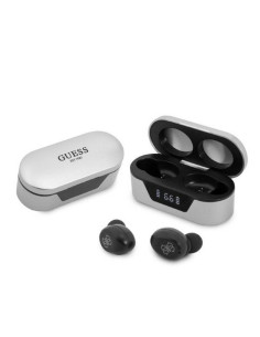 Bluetooth Earphones Stereo TWS GUESS Digital BT5 Classic with docking station / grey (GUTWST31EG)