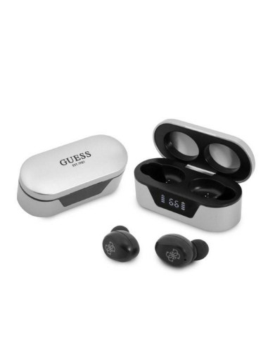 Bluetooth Earphones Stereo TWS GUESS Digital BT5 Classic with docking station / grey (GUTWST31EG)
