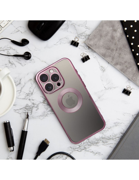 Coque GLAM pour IPHONE 15 Pro rose poudré