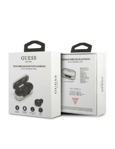 Bluetooth Earphones Stereo TWS GUESS Digital BT5 Classic with docking station / grey (GUTWST31EG)