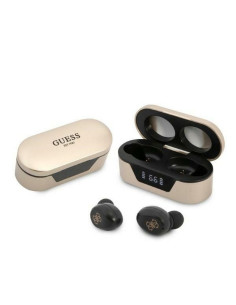 Écouteurs stéréo sans fil / bluetooth TWS GUESS Digital BT5 Classic + station d'accueil / or (GUTWST31ED)