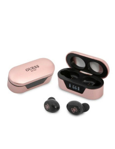 Bluetooth Earphones Stereo TWS GUESS Digital BT5 Classic with docking station / pink (GUTWST31EP)