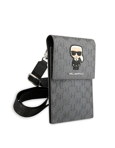 Karl Lagerfeld KLWBSAMIPG (Monogram Iconic Path / argent) sacoche universelle pour téléphone portable