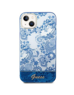 Véritable GUESS Case GUHCP14MHGPLHB pour iPhone 14 PLUS (IML Electro Cam TDJ / bleu)