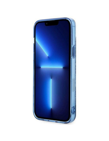 Véritable GUESS Case GUHCP14MHGPLHB pour iPhone 14 PLUS (IML Electro Cam TDJ / bleu)
