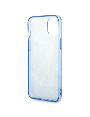 Véritable GUESS Case GUHCP14MHGPLHB pour iPhone 14 PLUS (IML Electro Cam TDJ / bleu)