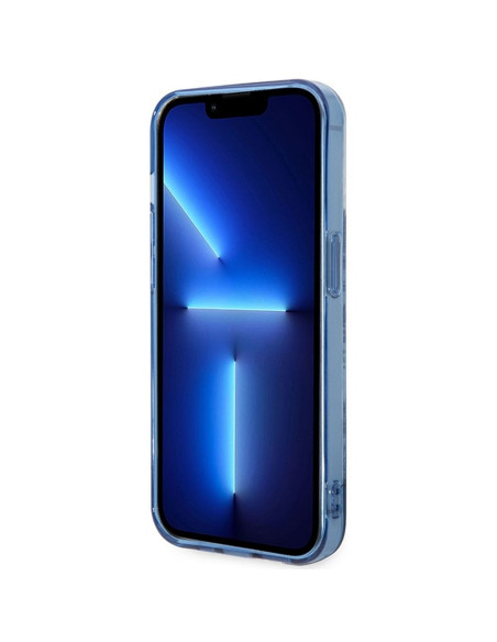 Véritable GUESS Case GUHCP14LHGPLHB pour iPhone 14 PRO (IML Electro Cam TDJ / bleu)