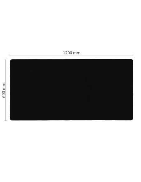 Tapis de souris et de clavier de jeu 1200 x 600 x 2 mm noir avec ourlet