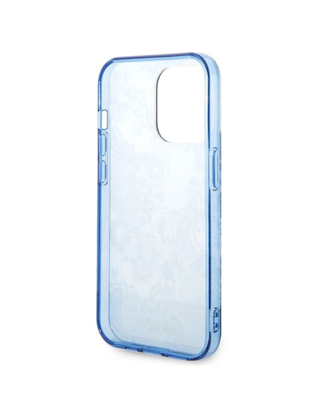 Véritable GUESS Case GUHCP14LHGPLHB pour iPhone 14 PRO (IML Electro Cam TDJ / bleu)