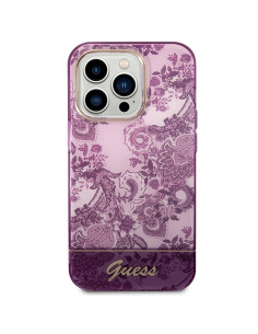 Véritable GUESS Case GUHCP14LHGPLHF pour iPhone 14 PRO (IML Electro Cam TDJ / fuchsia)