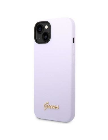 Coque GUESS pour IPHONE 13 / 14 / 15 GUHCP14SSLSMU (Silicone Vintage Gold Logo) violet