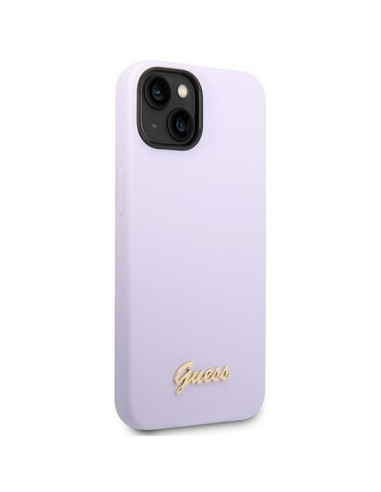 Coque GUESS pour IPHONE 13 / 14 / 15 GUHCP14SSLSMU (Silicone Vintage Gold Logo) violet