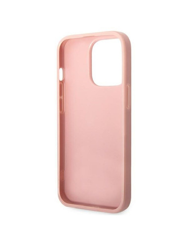 GUESS case for IPHONE 14 Pro Max GUHCP14XHGGSHP (Glitter Flakes Script Metal Logo) pink