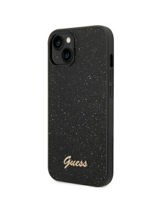 Véritable GUESS Case GUHCP14MHGGSHK pour iPhone 14 PLUS (Glitter Flakes Script Metal Logo / Black) 2