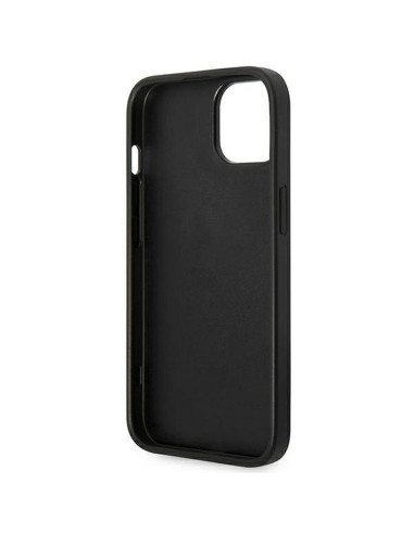 Véritable GUESS Case GUHCP14MHGGSHK pour iPhone 14 PLUS (Glitter Flakes Script Metal Logo / Black)