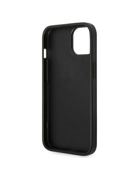 Véritable GUESS Case GUHCP14MHGGSHK pour iPhone 14 PLUS (Glitter Flakes Script Metal Logo / Black)