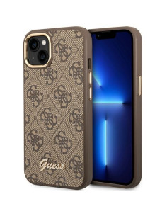 Coque GUESS pour IPHONE 13 / 14 / 15 GUHCP14SHG4SHW (4G Vintage Gold Logo) marron